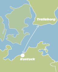 Routenkarte Rostock-Trelleborg